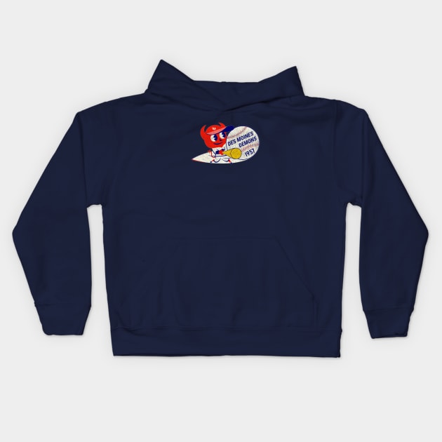 Defunct - Des Moines Demons Baseball Kids Hoodie by LocalZonly